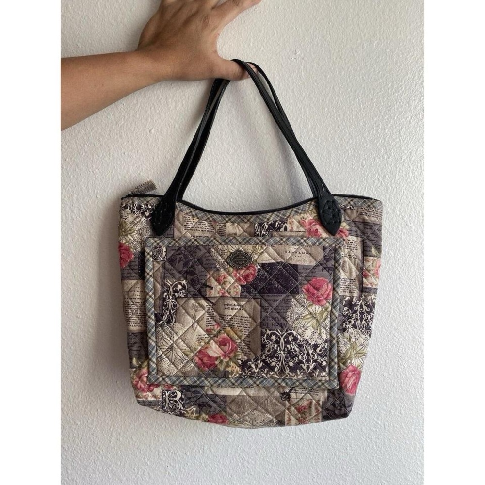 handmade quilted purse handbag Roses Keys Romantic